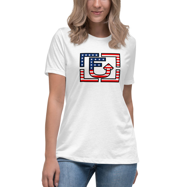 AmeriFUUP Women’s White Relaxed Tee — Original Logo